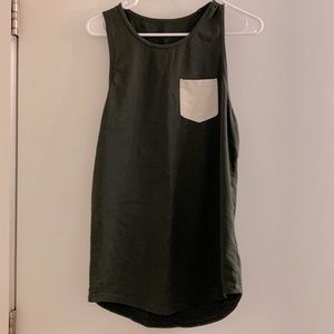 Bylt green tank top, white front chest pocket
